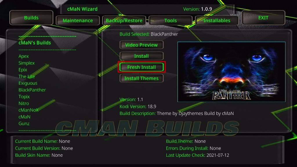 Install Black Panther Kodi Build Step 24