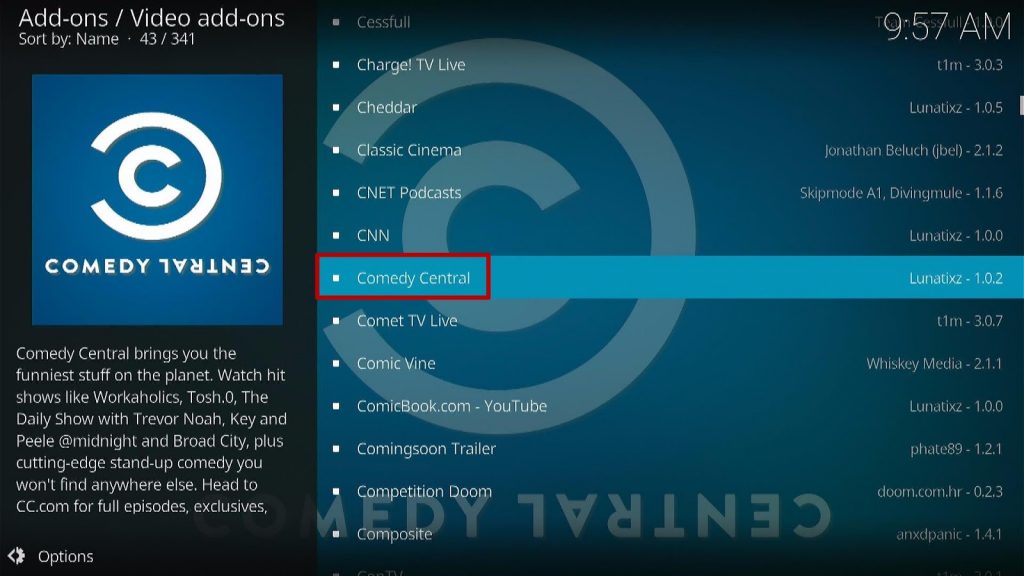 Install Comedy Central Kodi Addon Step 5