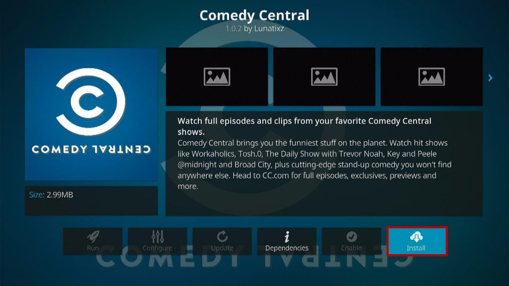 Install Comedy Central Kodi Addon Step 6