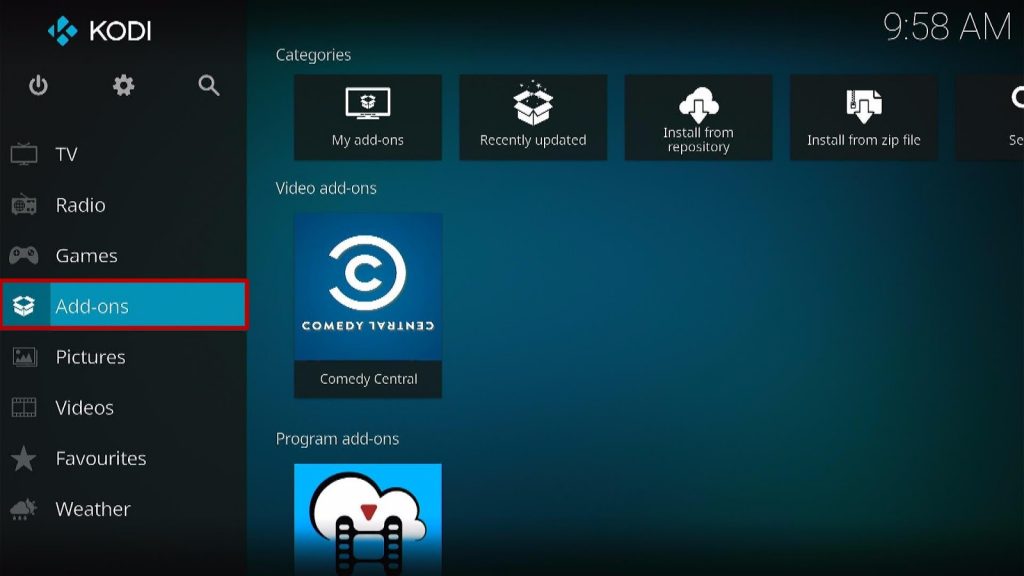 Install Comedy Central Kodi Addon Step 9