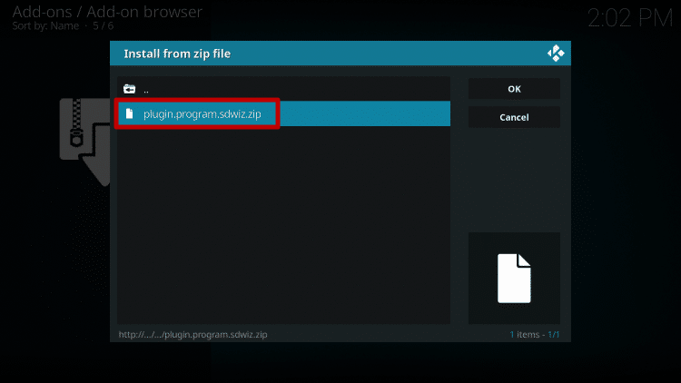 Install Duffman Kodi Build Step 13