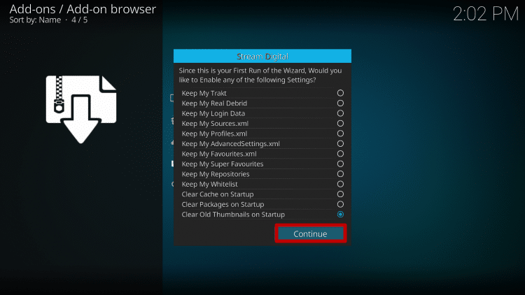 Install Duffman Kodi Build Step 16