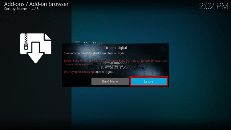 Install Duffman Kodi Build Step 17