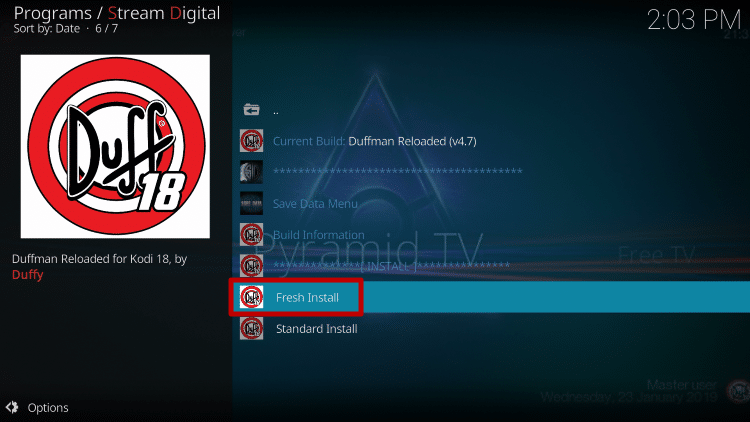 Install Duffman Kodi Build Step 23