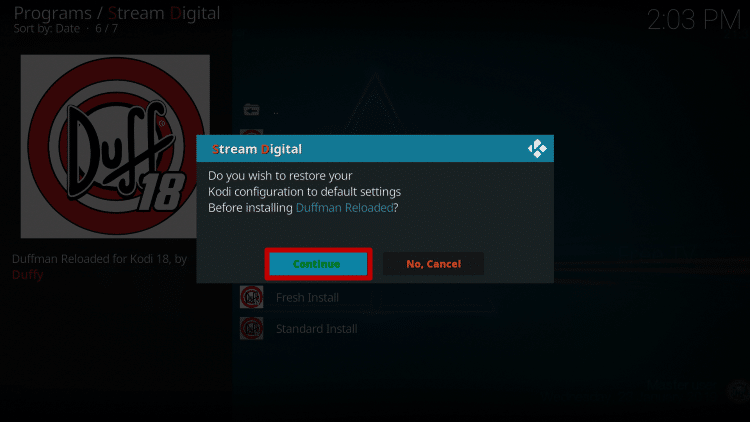 Install Duffman Kodi Build Step 24