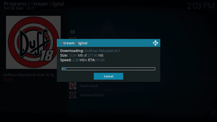 Install Duffman Kodi Build Step 25