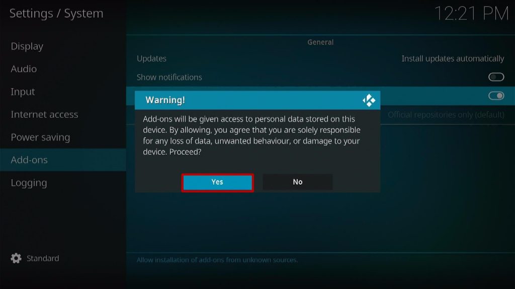 Install Elementum Kodi Addon step 4
