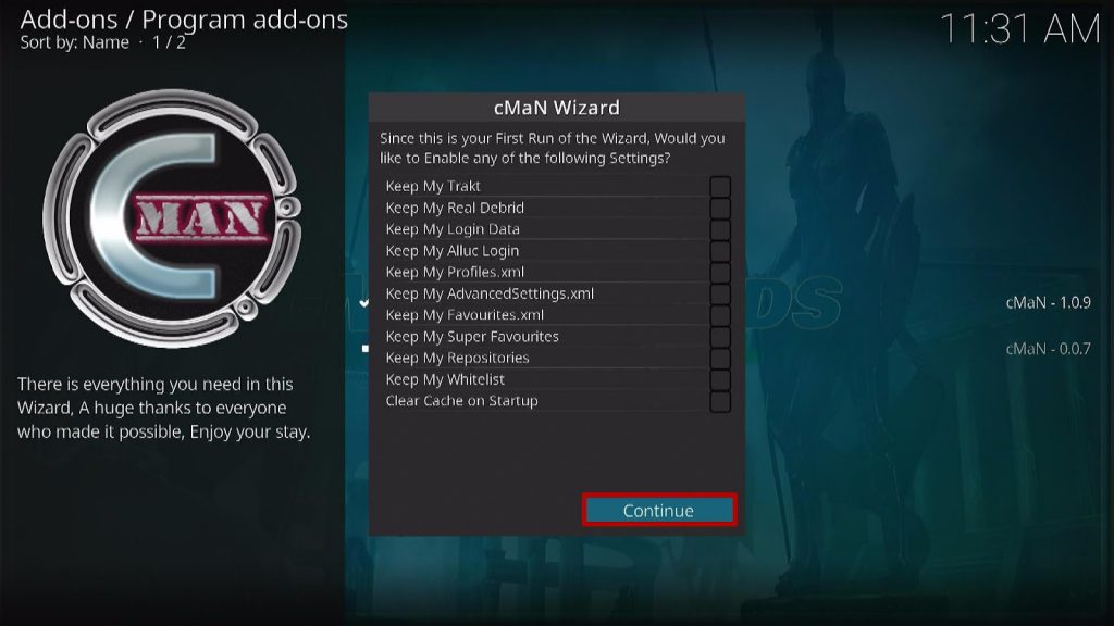Install Epix Kodi Build 20