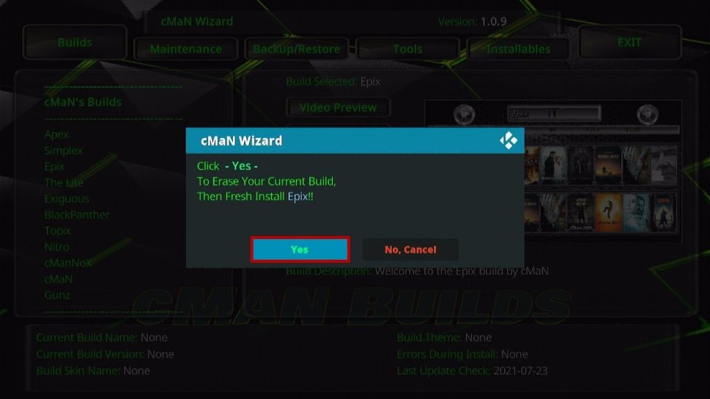 Install Epix Kodi Build 25