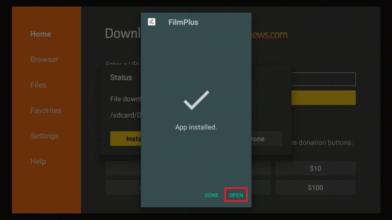 Install Film Plus app on your Fire TV stick Step 3