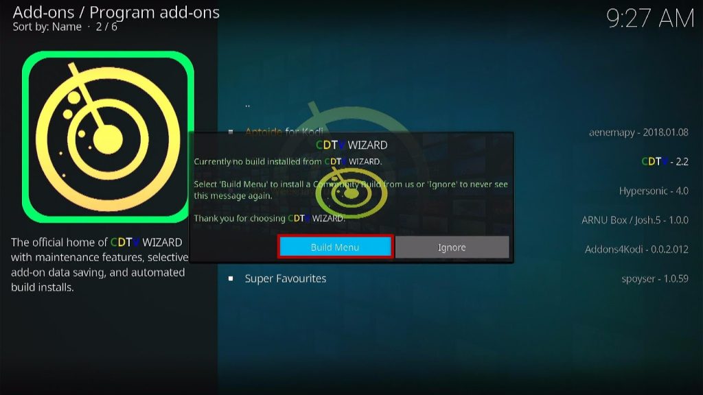 Install Infusion Kodi Build 23