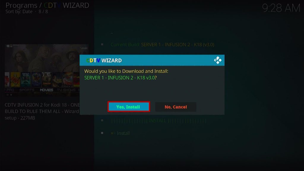 Install Infusion Kodi Build 27