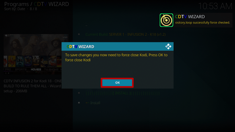 Install Infusion Kodi Build 29