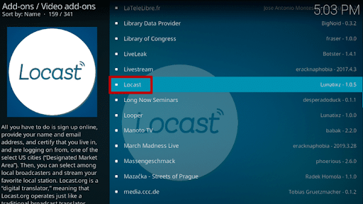 Install Locast Kodi Addon 5