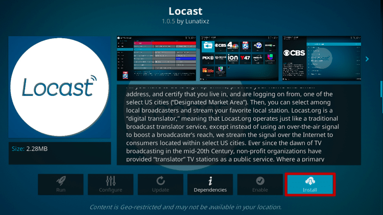 Install Locast Kodi Addon 6