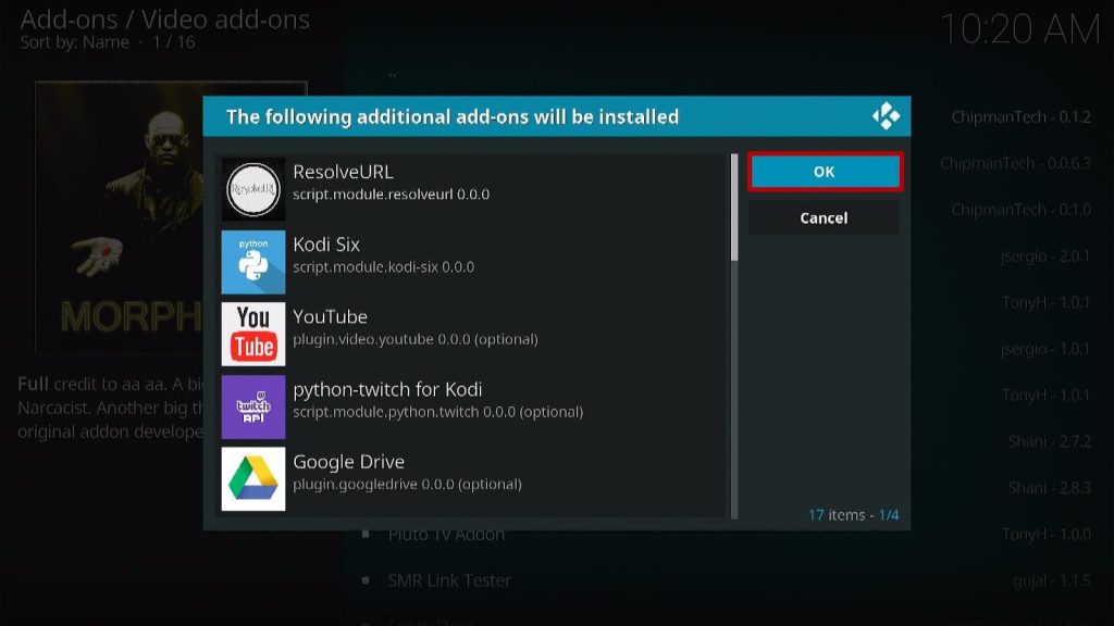 Install Morpheus Kodi Addon Step 21