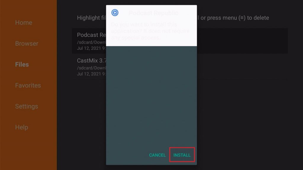 Install Podcast Republic App on your Fire TV stick Step 16
