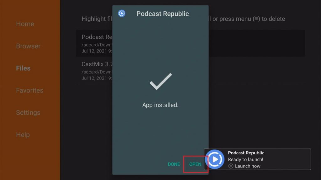 Install Podcast Republic App on your Fire TV stick Step 18