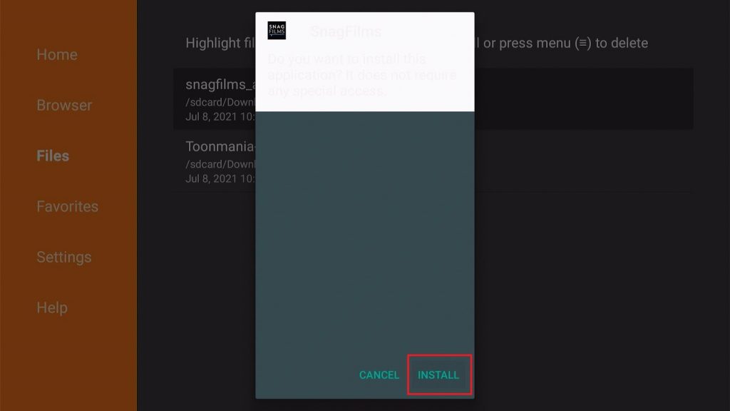 Install SnagFilms on Firestick Step 16
