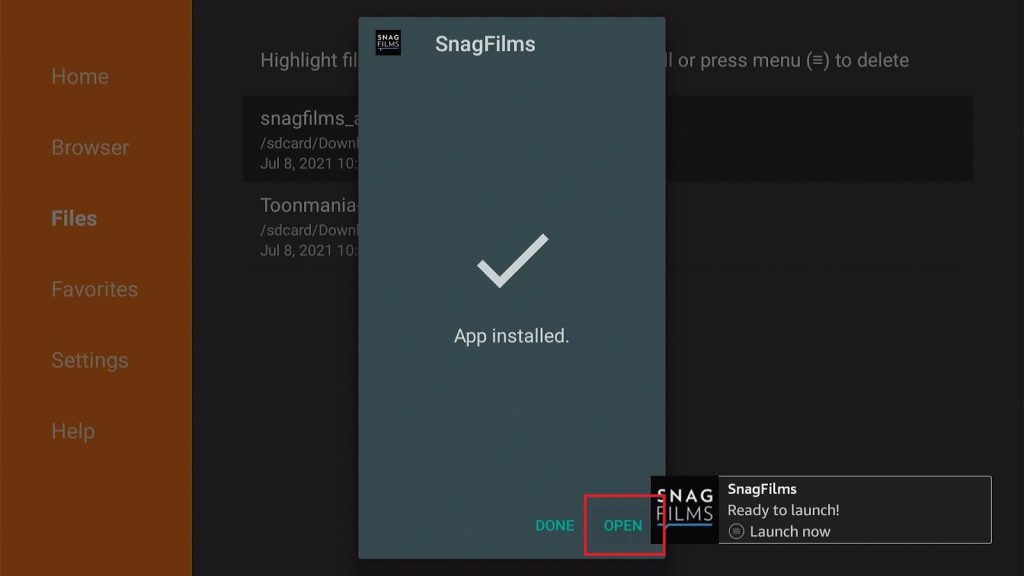 Install SnagFilms on Firestick Step 18