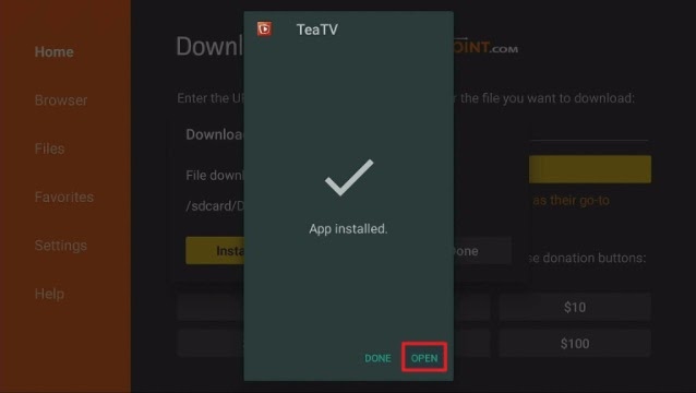 Install Tea Tv on your Fire TV stick Step 4