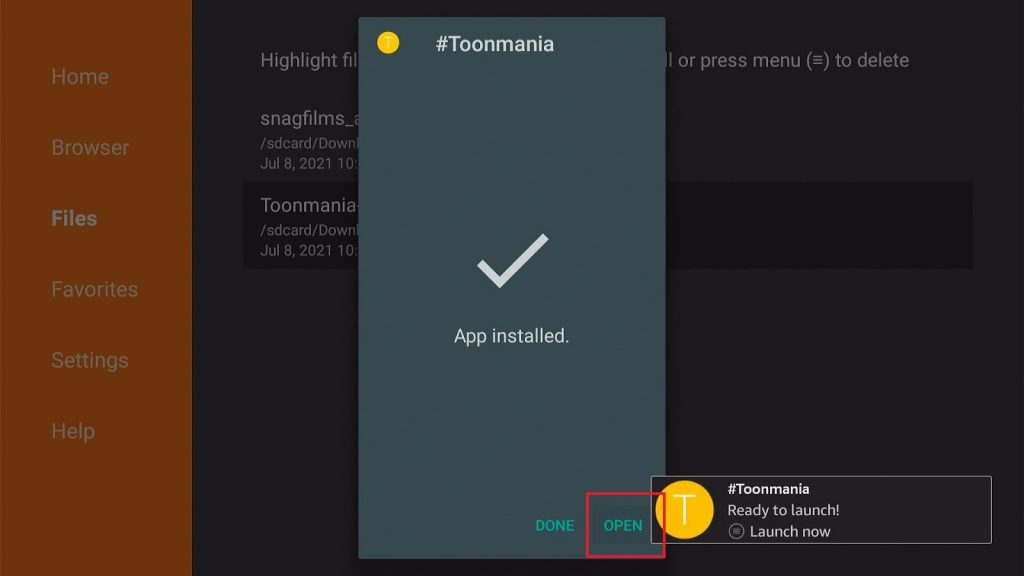 Install Toonmania on Firestick Step 18