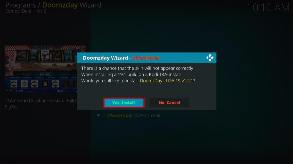 Install USA Kodi Build Step 25