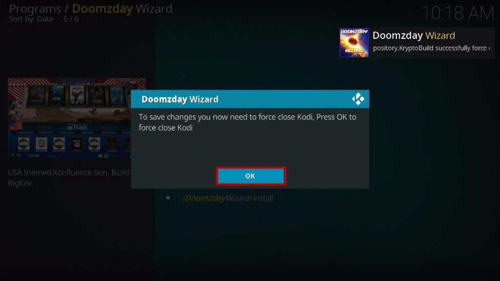 Install USA Kodi Build Step 28