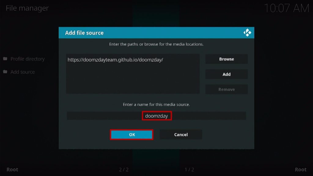 Install USA Kodi Build Step 9