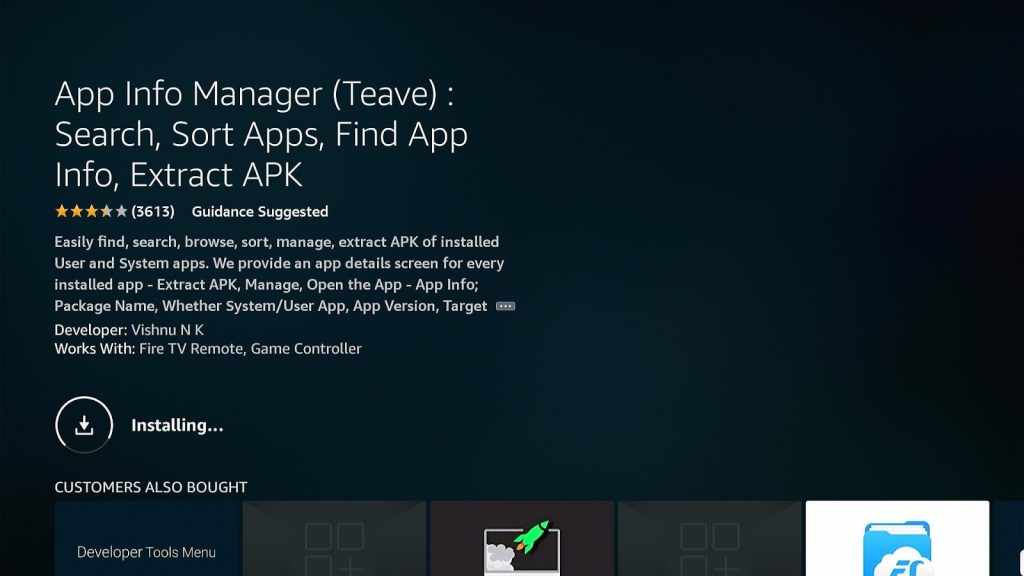 Install the App Info Manager on your Fire TV stick 8