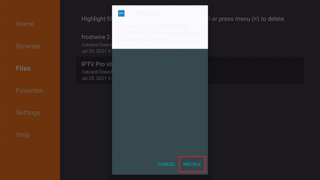 Install the IPTV Pro App 16