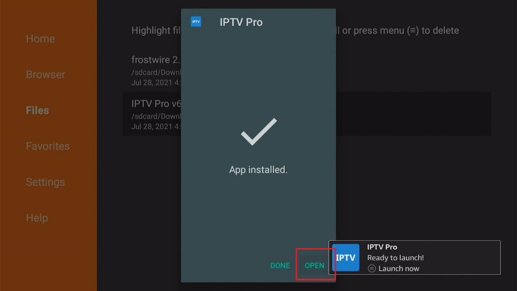 Install the IPTV Pro App 18