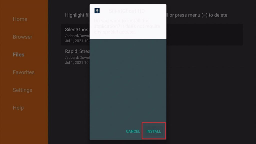 Install the Silent Ghost App on Firestick Step 16