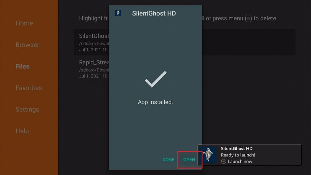 Install the Silent Ghost App on Firestick Step 18