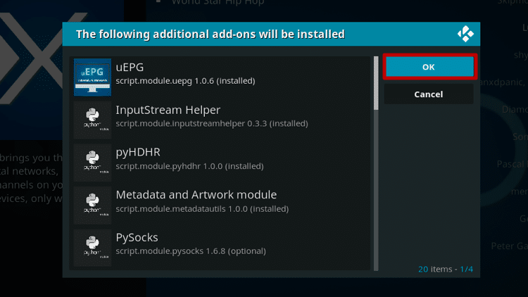 Install the XUMO TV Kodi Addon Step 7