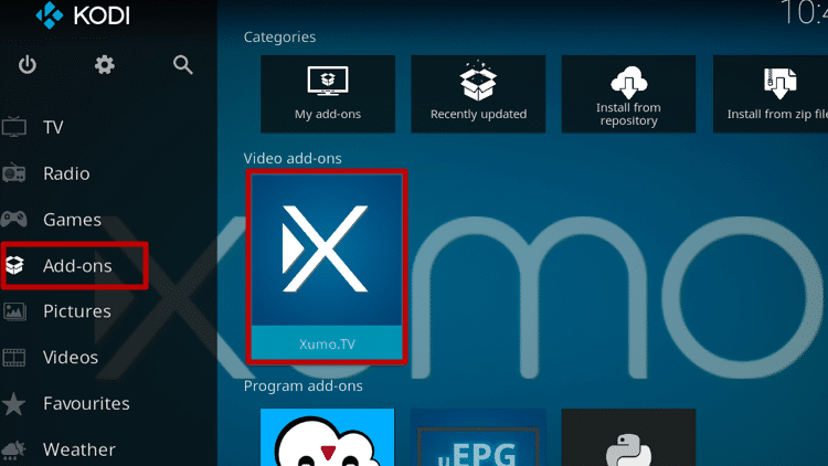 Install the XUMO TV Kodi Addon Step 9