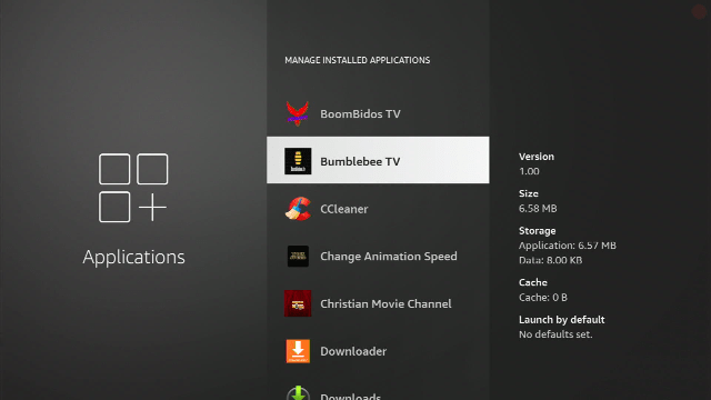 Select an app to clear its cache