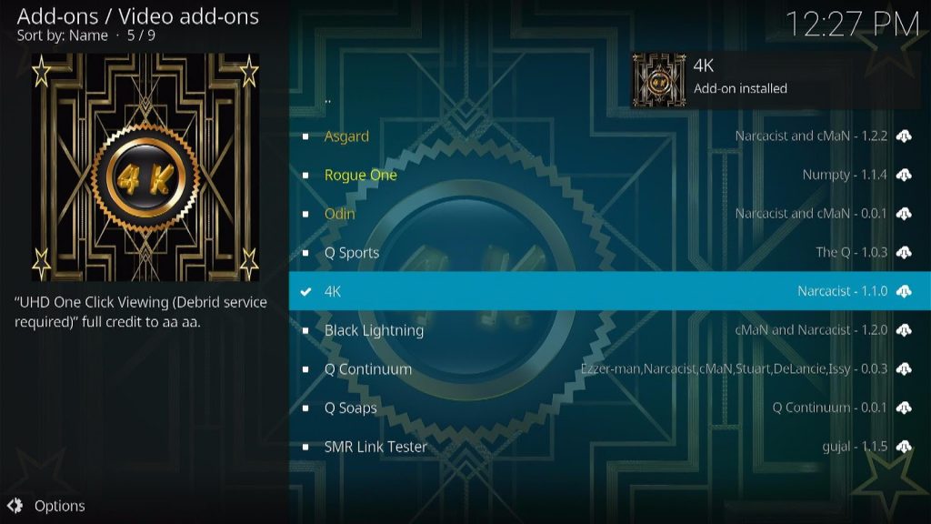 install 4K Kodi Add-on 22
