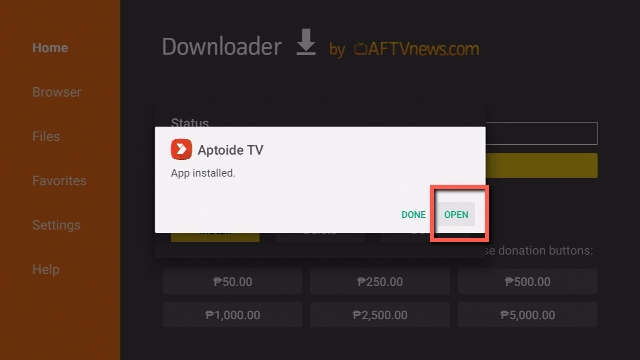 Aptoide TV.