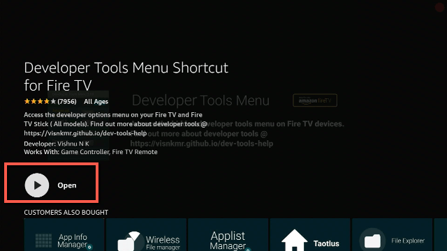 Developer Tools Menu