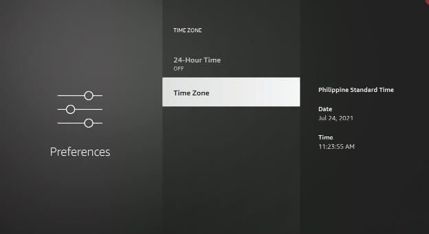 select time zone