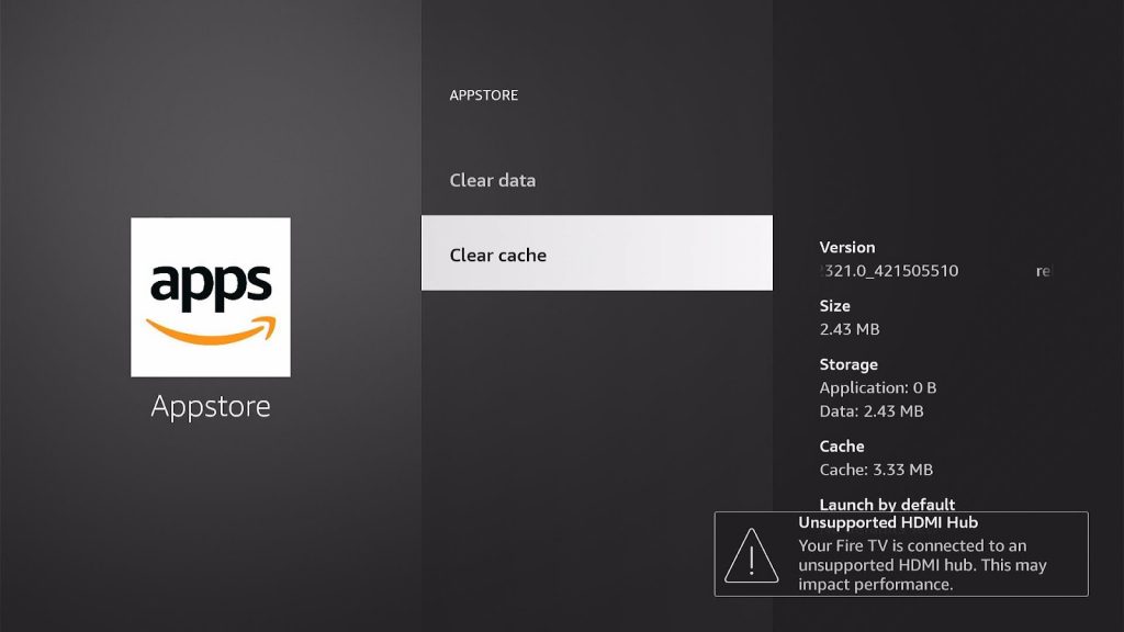 Clear up the cache of your Amazon App store 7