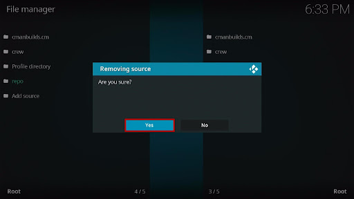 Delete Kodi Repositories Method 1.5
