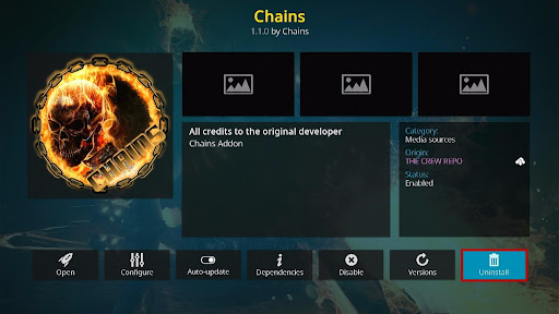 Delete Kodi Repositories Method 2.5