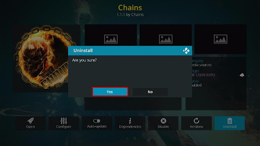 Delete Kodi Repositories Method 2.6