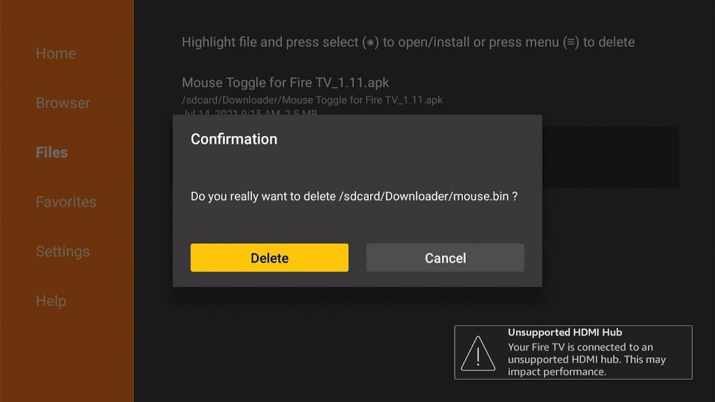 Empty your Downloader app's file storage 5