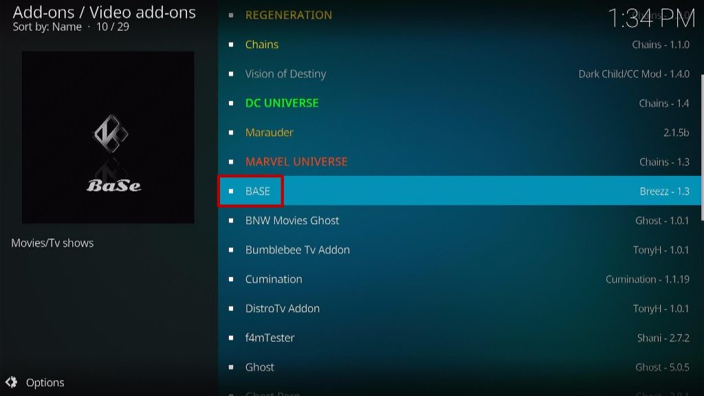 Install Base Kodi Addon 19