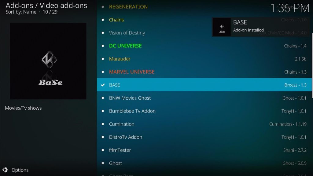 Install Base Kodi Addon 22