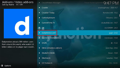 Install Dailymotion.com Kodi Addon 5