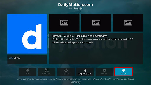 Install Dailymotion.com Kodi Addon 6